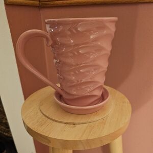 Temptations Pink Ceramic Mug with Saucer